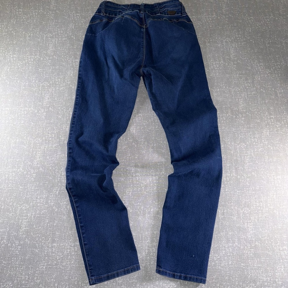 Bamboo Jeans Jeans Juniors 9 Blue Medium Wash Mid Rise Straight Slim Stretch